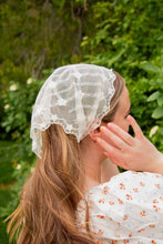 Load image into Gallery viewer, Cream Lace Hair Scarf