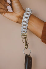 Load image into Gallery viewer, Brown Checkered Scrunchie Keychain
