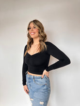 Load image into Gallery viewer, Butter Me Up Long Sleeve Ruched Black
