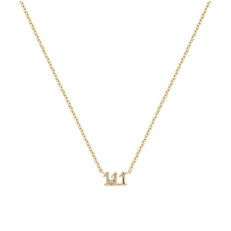 Dainty Gold Angel Number Necklace