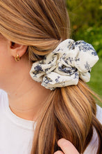 Load image into Gallery viewer, Botanical Blue Jumbo Scrunchie
