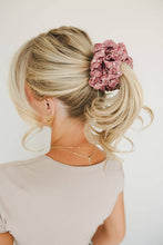 Load image into Gallery viewer, Cranberry Rose Jumbo Scrunchie
