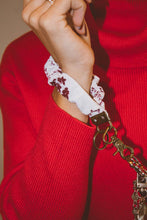 Load image into Gallery viewer, Maroon Floral Keychain
