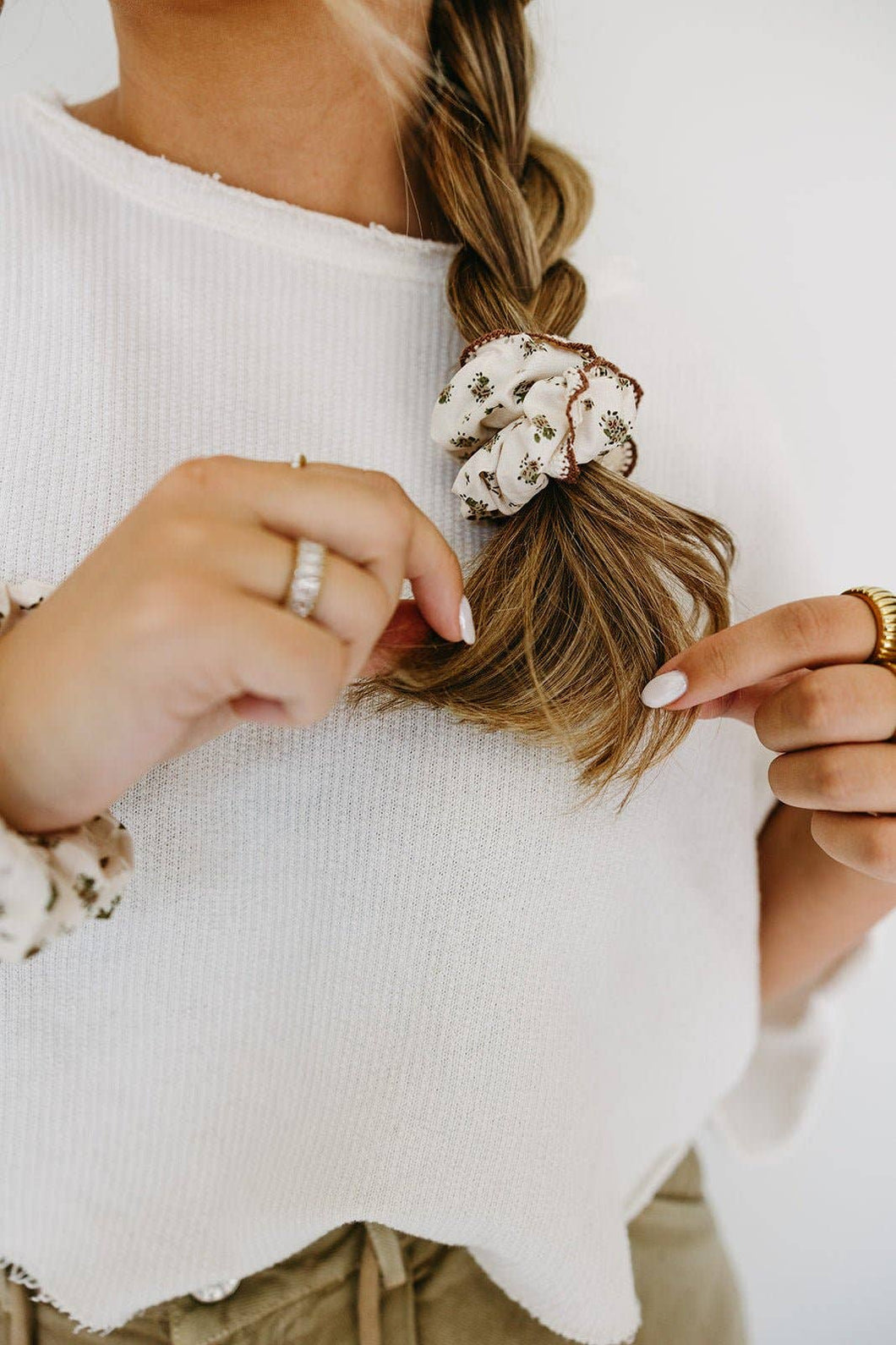 Autumn Lace Trimmed Oversized Scrunchie