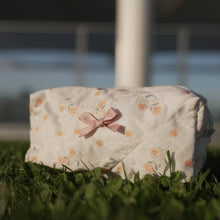 Load image into Gallery viewer, Orange Floral Makeup Bag
