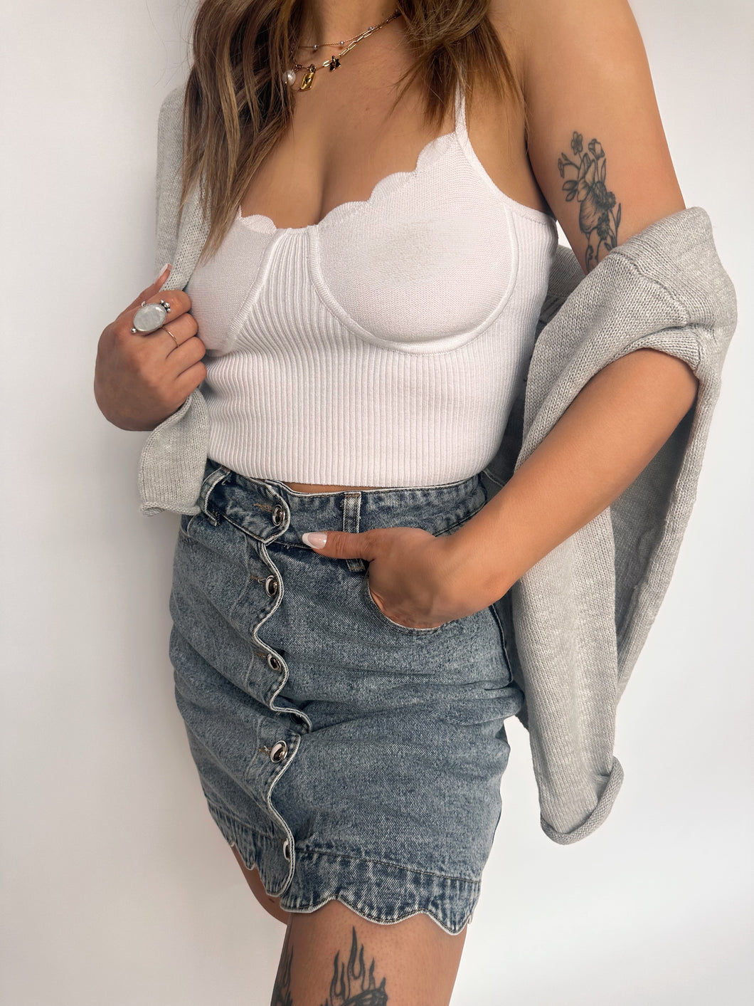 Brunch Dates Scallop Skirt