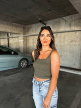 Load image into Gallery viewer, Everyday Tank Ruffle Straps Olive
