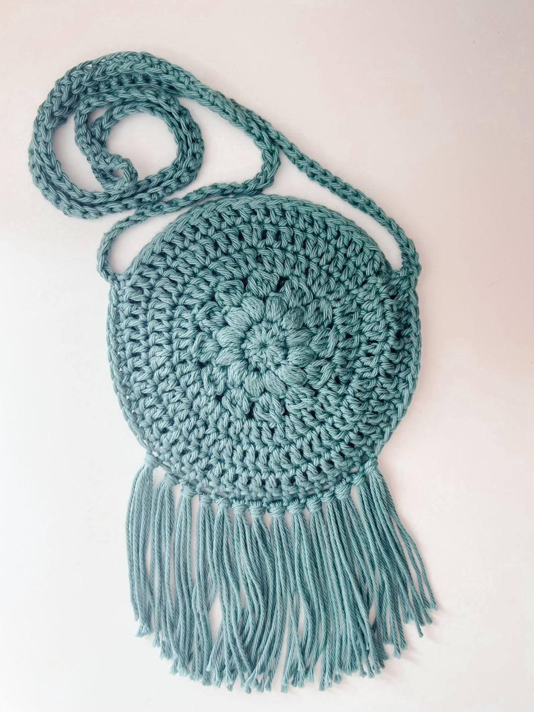 Flower & Fringe Mini Tote Teal