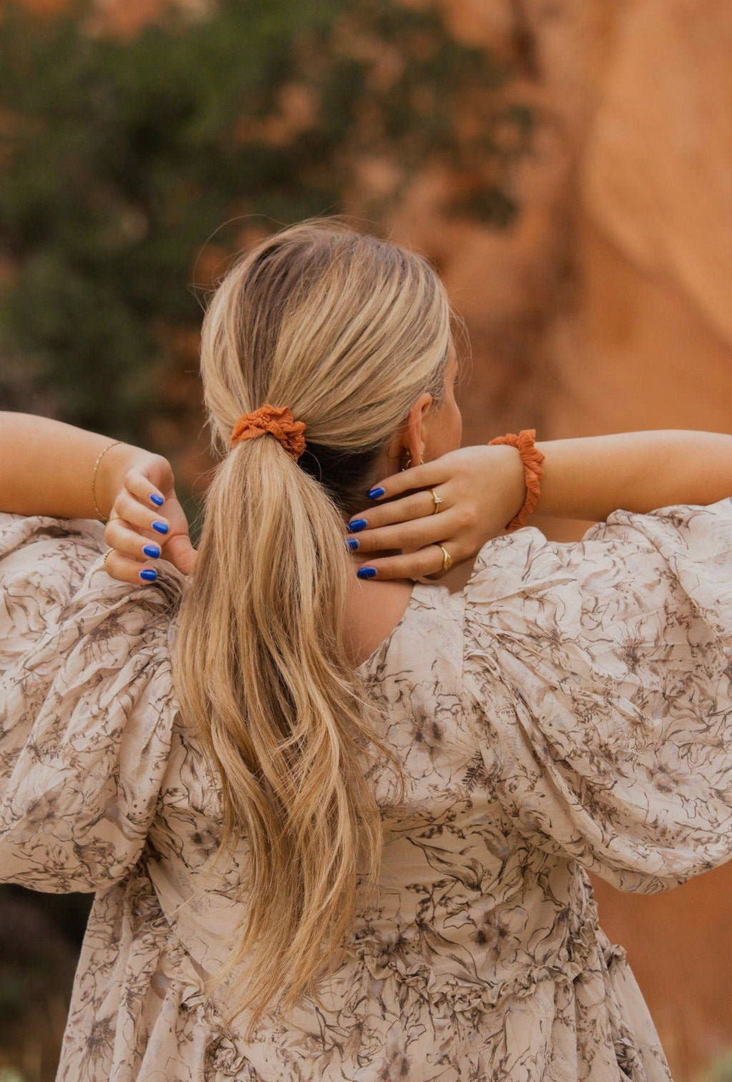 Crinkle Scrunchie Rust