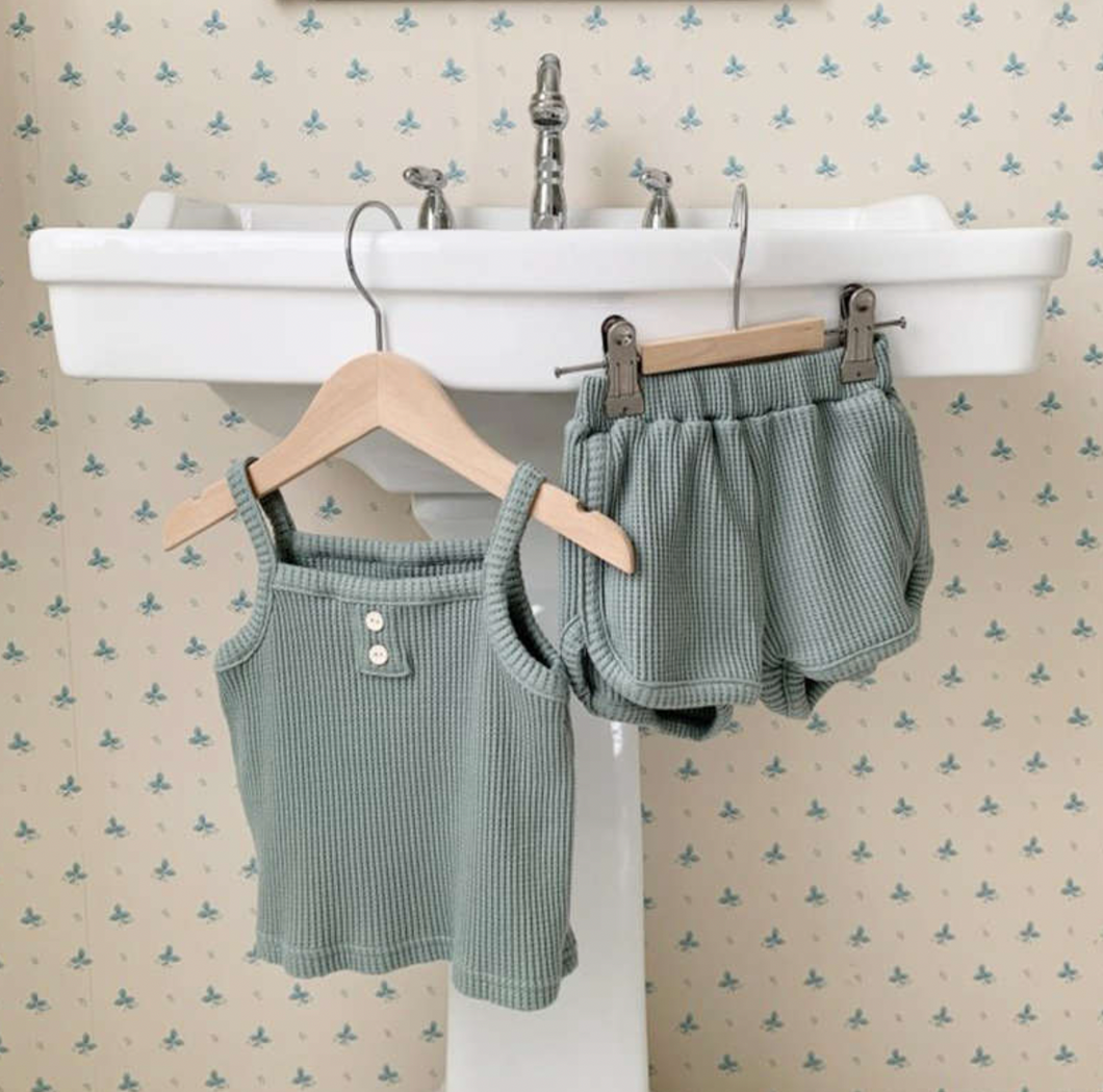 Waffle Knit Mini Set Sage