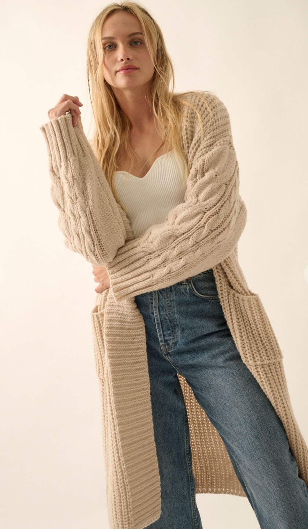 October Mornings Cable Knit Cardi