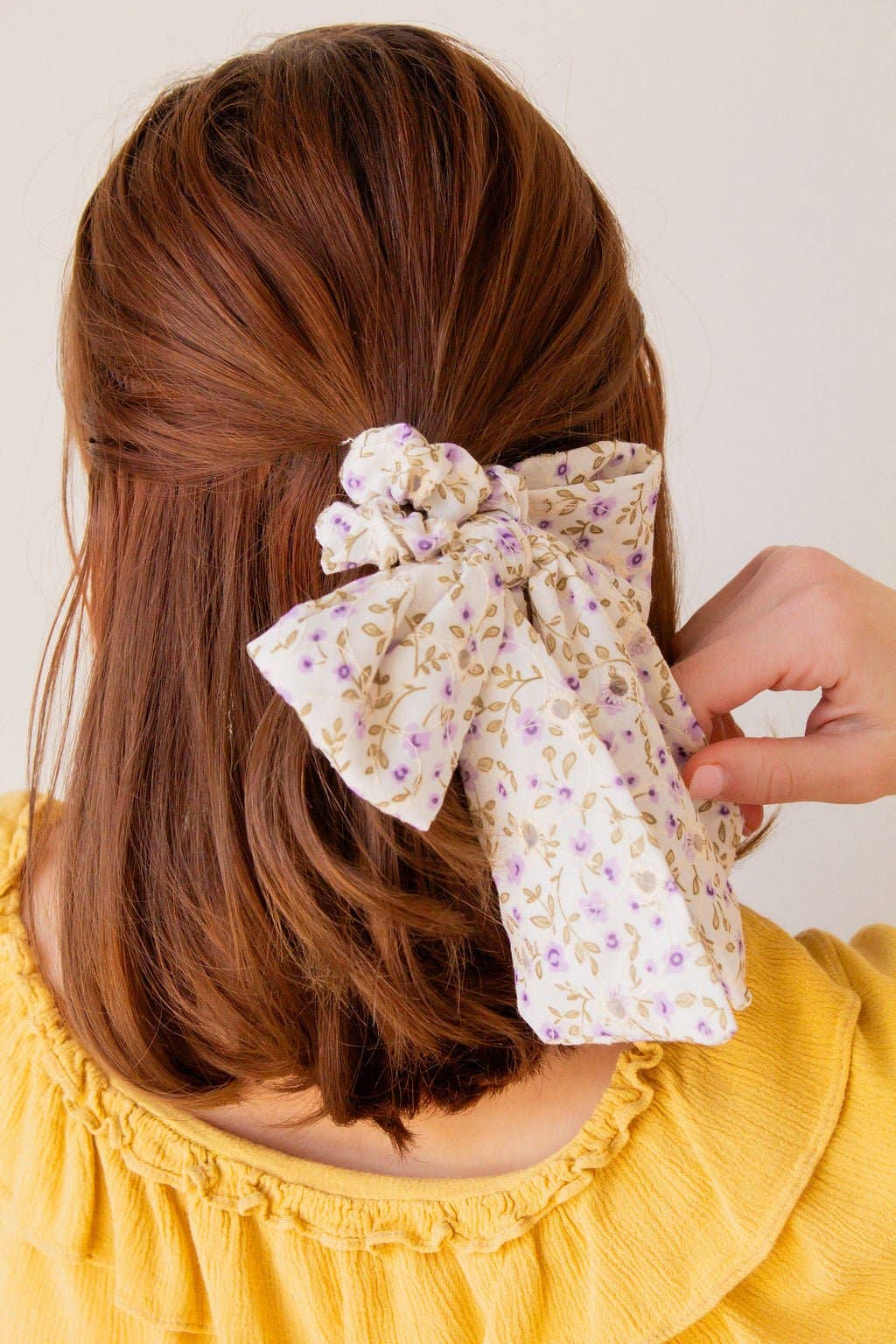 Lilac Fields Long Bow Scrunchie