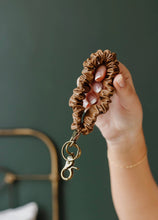 Load image into Gallery viewer, Brown Leather Scrunchie Keychain
