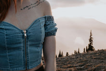 Load image into Gallery viewer, Follow Me Home Denim Crop Top
